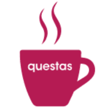 questas steaming coffee cup